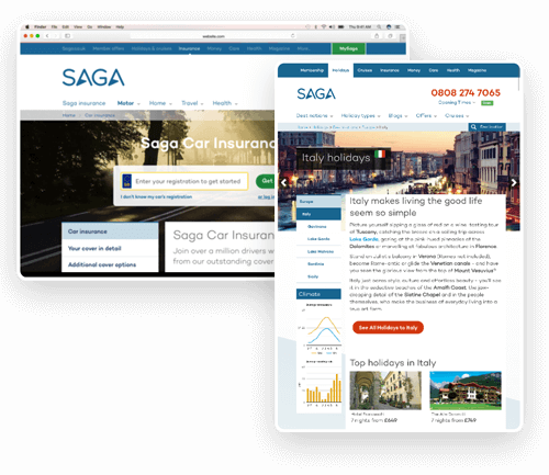 Saga website designs