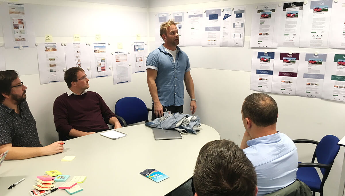 A design crit session.