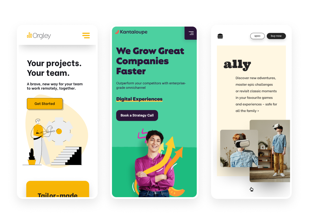 Freelance website design examples
